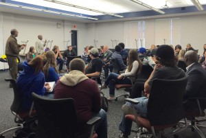 Students from Urbana, Wittenberg and Cedarville Universities get to know each other through conversation